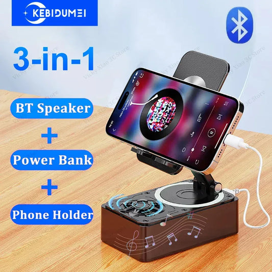 3-in-1 Bluetooth Speaker Phone Power Bank Foldable Wireless Speaker Phone Stand with Anti-Slip Pads For Video Meeting Live - Urbizia