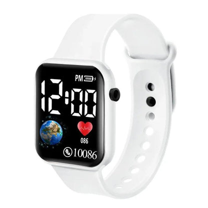 YIKAZE Kids Watches LED Digital Kids Watch Silicone Strap Cartoon Electronic Wristwatch Sports Clock for Boys and Girls Gifts