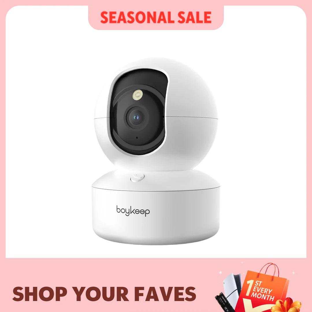 BoyKeep Smart Camera 2K Security Protection Wifi Surveillance 5G/2.4GHz Indoor Baby Night Vision 360° Pan & Tilt 2-Way Audio K30