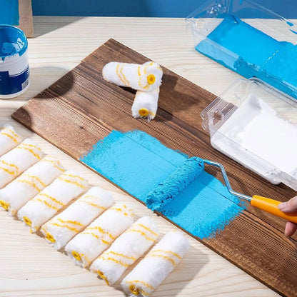 28/22/11/4/1pc, Ultra-Fine Fiber Home Paint Roller Brush Set, Non-Shedding Professional Sponge Roller Brush Set, High Absorbency Household Paint Roller Brush Set - Ultra-Fine Fiber Roller, High Absorbency Mini Fabric Roller,