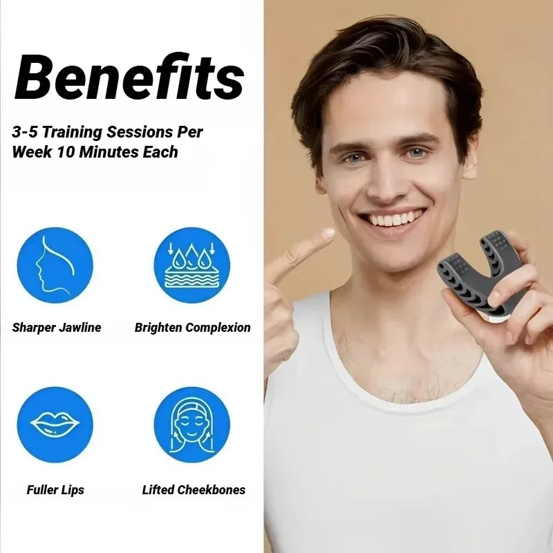 U Shape New Facial Jaw Exerciser And Neck Toning Jawline For Men Women Face Muscle Trainin Resistance Levels Double Chin Reducer - Urbizia