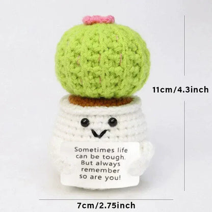 Positive Energy Crochet Doll Pocket Hug Handmade Knitted Plush Potato Plant Avocado Bee Turtle Duck Funny Emotional Support Gift - Urbizia
