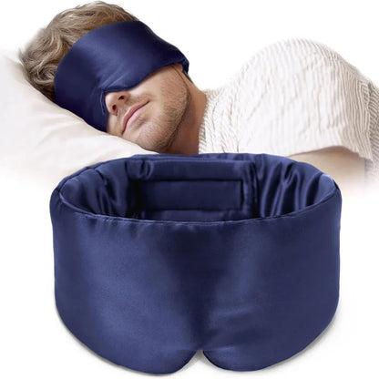 Silk Sleep Mask Soft Pressureless Sleeping Mask 100% Mulberry Silk for Eye Skin Anti Wrinkles,Adjustable Wide Velcro Ear Cover