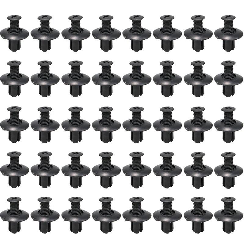 8mm Black Plastic Rivets for Car Bumper and Fender – 10 to 50 Pcs