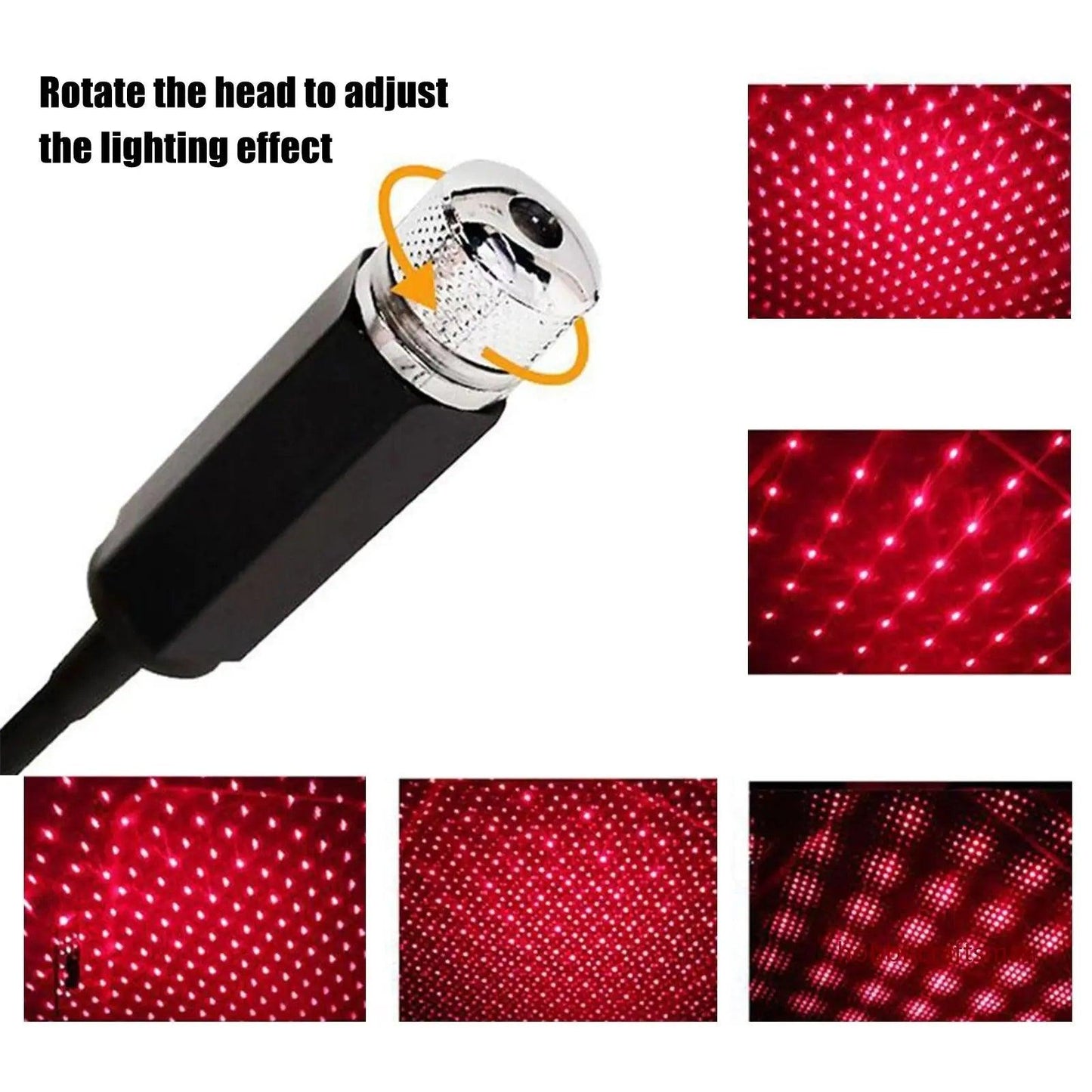 USB LED Star Projector Light for Car Roof