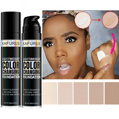 1PC Magic Color Changing Foundation Liquid Soft Matte Long Lasting Hydrating Makeup Base Cream for All Different Skin Tone - Urbizia