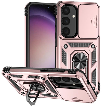 Luxury Armor Case for Samsung Galaxy S26 S25 Edge S24 S23 S22 S21 S20 S10 FE Ultra Plus Ring Holder Slide Lens Stand Phone Cover