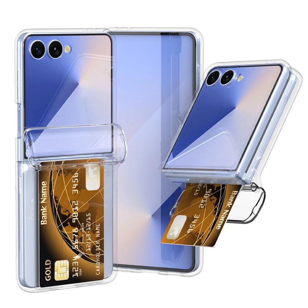 Wallet Case with Card Holder & Hinge Protection For Samsung Galaxy Z Flip 8 7 6 5 4 3 Flip7 Flip6 Flip5 Flip4 Flip8 Phone Cover