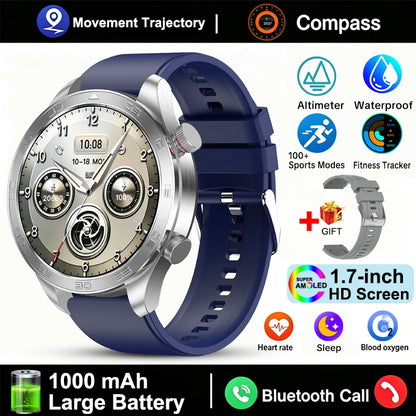 New GPS Track Smart Watch Men AMOLED Screen Outdoor Sports Fitness Heart Rate Compass IP68 Waterproof Bluetooth Call Smart Watch