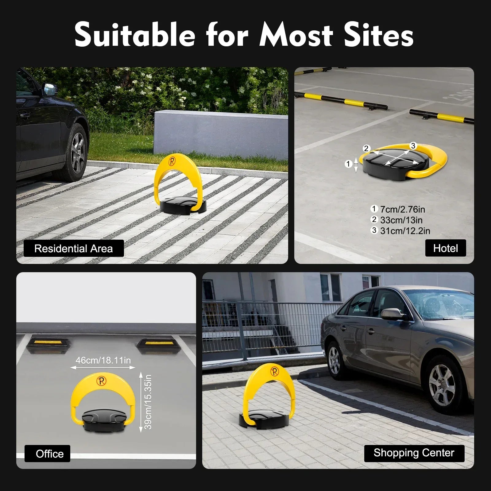 Intelligent Parking Lock with Remote Control 180° Foldable Barrier Auto Sensor Anti-collision Waterproof Lock - Urbizia