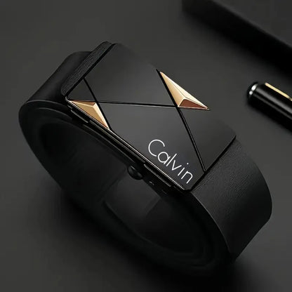 Stylish Men's PU Leather Belt - Fashion Belts for Daily Life, Leisure, Party, Festival, Work, and Business Automatic Buckle