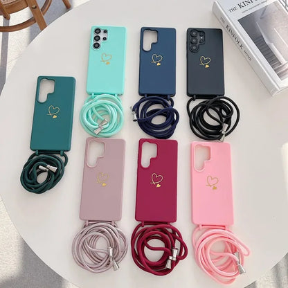 Candy Color Crossbody Lanyard Shockproof Phone Case