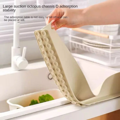 1/2pcs Silicone Sink Baffle Splash Guard with Suction Cup Pool Kitchen Supplies Water Baffle Bar Oil-Proof Sink Organizer