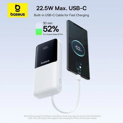 Baseus 20000mAh PD 22.5W Fast Charging Power Bank Dual Cable