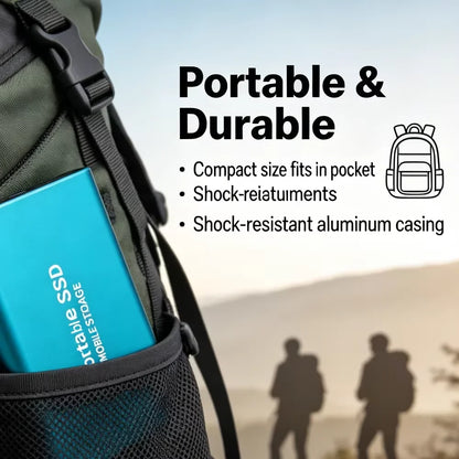 Portable External SSD – USB 3.0 & Type-C Storage Drive