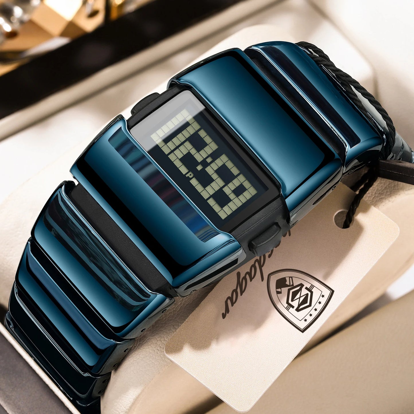 POEDAGAR Fashion LED Men Watch Waterproof Week Date Alarm Digital Man Clock Stainless Steel Electronic Sport Men's Watches Reloj
