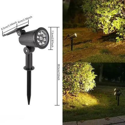 9 LED Solar Spotlights Outdoor IP65 Waterproof Brightness Adjustable Spot Light Garden Backyard Driveway Patio Decor Lamp