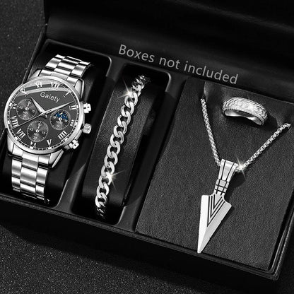 Fashion Men Stainless Steel Watch Luxury Calendar Quartz Wrist Watch Mens Business Watches for Man Clock Montre Homme