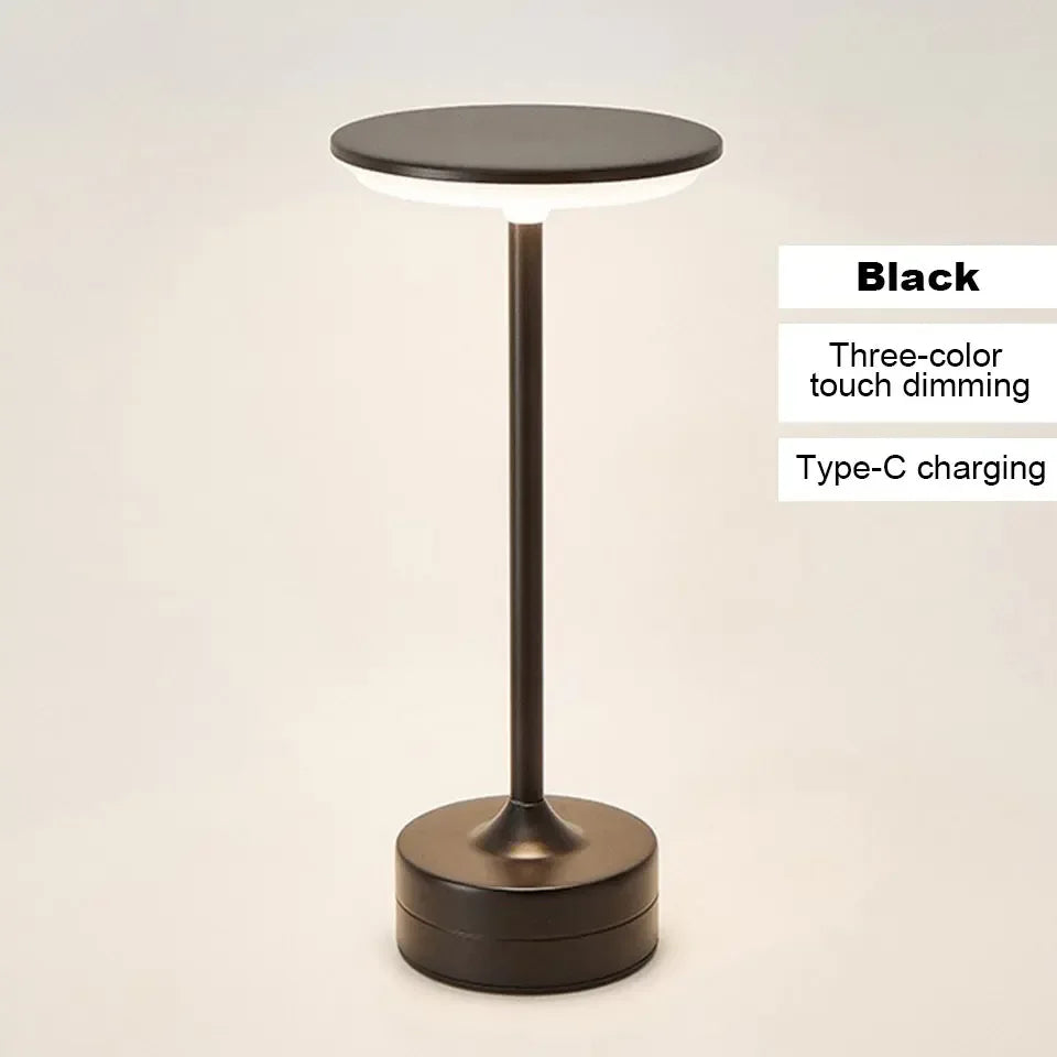 LED Table Lamp Touch Sensor Night Light USB Rechargeable Portable Bedroom Night Light Wireless Reading Lamp Restaurant Hotel Bar - Urbizia