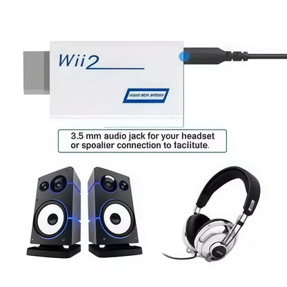 Wii to HDMI Converter with 3.5mm Audio Adapter for HDTV