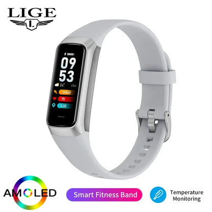 LIGE Amoled Smart Watch Men Smart Band Women Heart Rate Blood Smartwartch Waterproof Smart Bracelet Sport Fitness Tracker 2026 - Urbizia