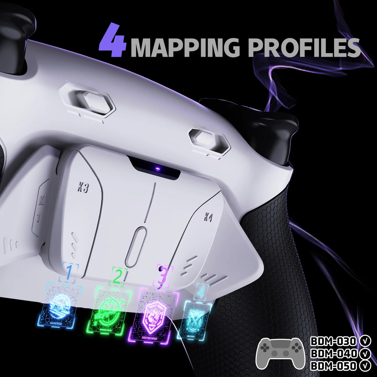 eXtremeRate RISE4 Plus MAX Remappable Back Button Kit w/Clicky Trigger Stop & Rubberized Grip for ps5 Controller BDM-030 040 050