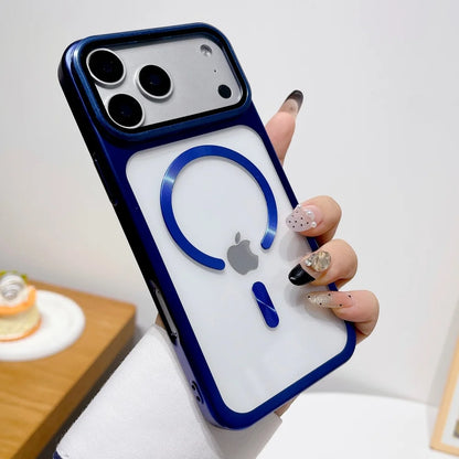 Luxury Lens Protect Stand Holder Bracke Clear Phone Case For iPhone 17 Pro Max 17 Pro Large Window Shockproof Armor Bumper Cover