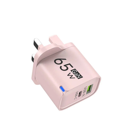 65W GaN Type C USB Fast Charge Chargers Dual Ports Cellphone Power Adapter For Samsung Huawei Xiaomi iPhone USB C Wall Charger