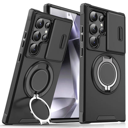 Armor Case for Samsung Galaxy S26 S25 S24 S23 Ultra Plus S25FE S24FE Magnetic Holder Slide Camera Protect Shockproof Back Cover