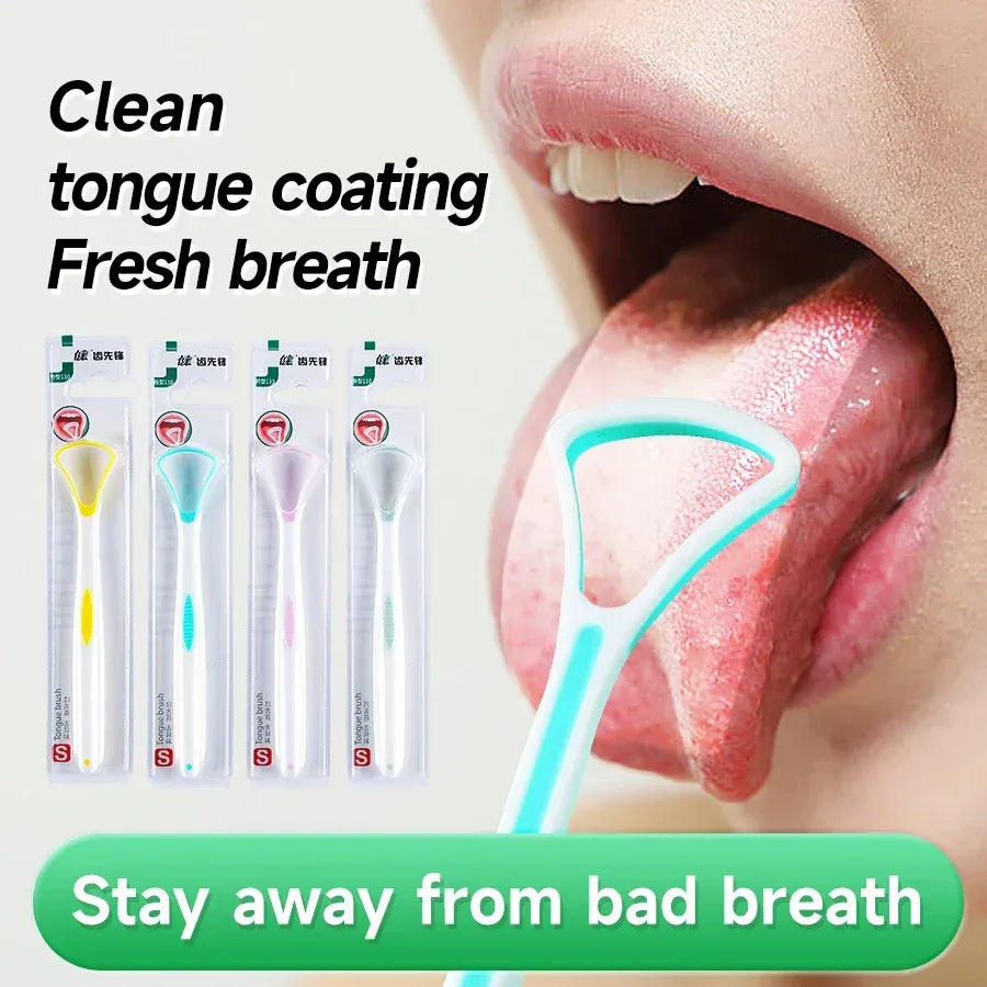 Tongue Scraper Cleaner for Adult Kid,Tongue Brush for Fresh Breath Dental Eliminate Bad Breath in Seconds Oral Care Tool - Urbizia