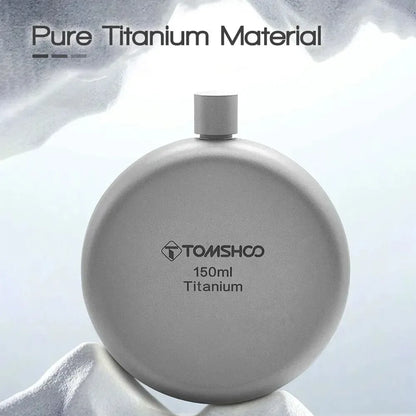 Tomshoo 150ml/180ml Titanium Flask with Funnel Alcohol Whisky Wine Flask for Outdoor Camping Hiking Backpacking Travel Picnic - Urbizia