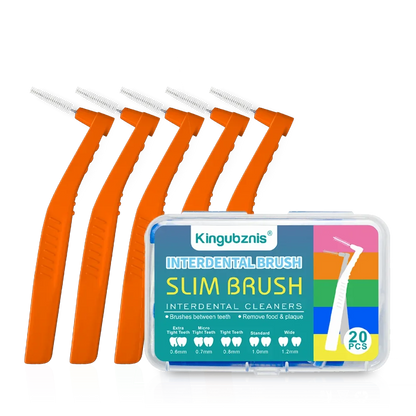 Kingubznis 20pcs Interdental Brush For Dental Orthodontics Clean Between Teeth Cleaning Tools Soft Mini Brush With Dust Cover - Urbizia