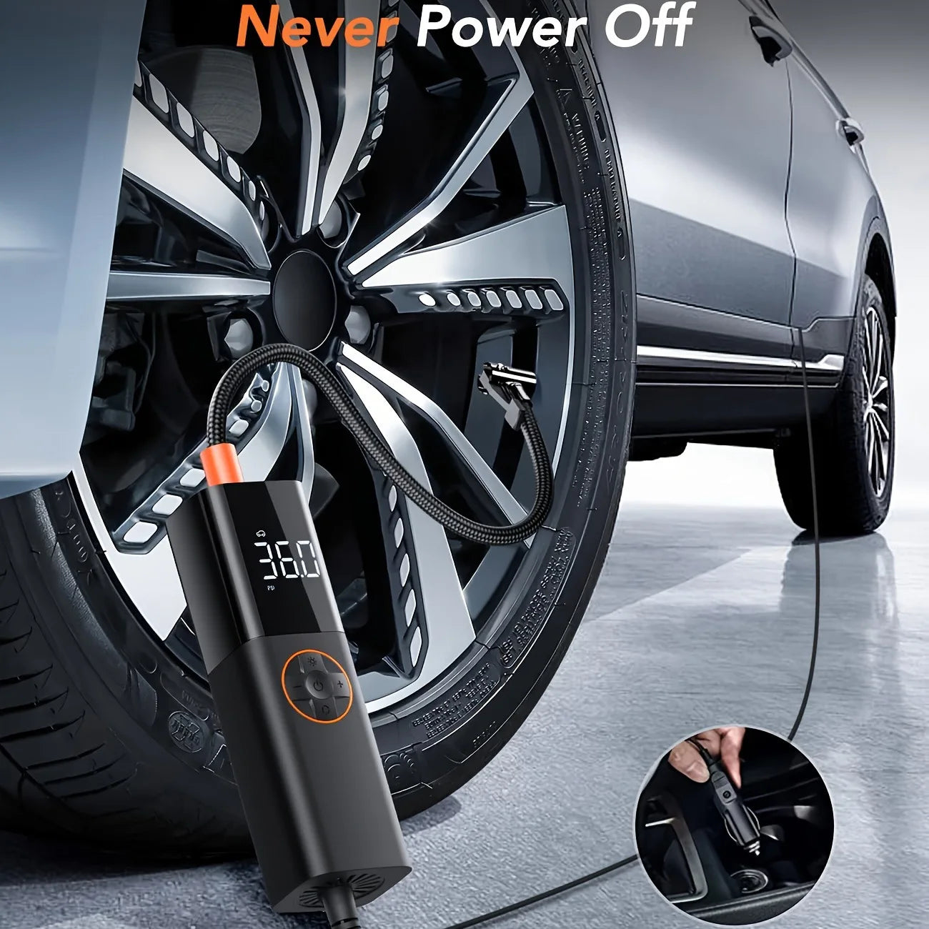 Tire Inflator Portable Air Compressor, DC 12V Small Air Pump for Car Tires, 150PSI Electric Tire Pump