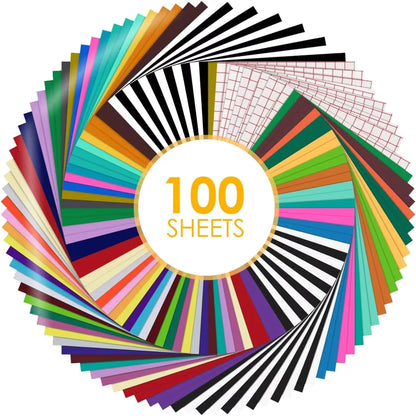 HTVRONT Permanent Adhesive Vinyl Bundle 12' X 12' Adhensive Vinyl Sheets and Transfer Tape Sets for Party Decoration, Stiker