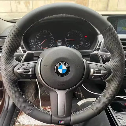 DIY Microfiber Leather Car Steering Wheel Cover For BMW M Sport F06 F10 F15 F16 F20 F21 F25 F30 F32gt F80 F82 X1 X3 x5