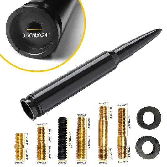14cm Car Roof Antenna Bullet Radio Whip Aerial Antenna Pole AM/FM Radio Car Pole Universal with Screws Car Antenna Mini Short - Urbizia
