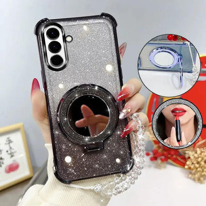 Samsung Glitter Mirror Stand Shockproof Beaded Case Cover