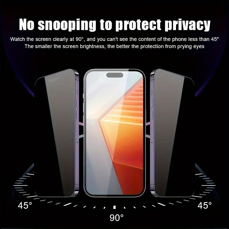 5PCS Oleophobic Coating Privacy Screen Protector For iPhone 17 Pro Max 16 13 15  17 Air 12 Mini  X XS XR Dust Free Installation
