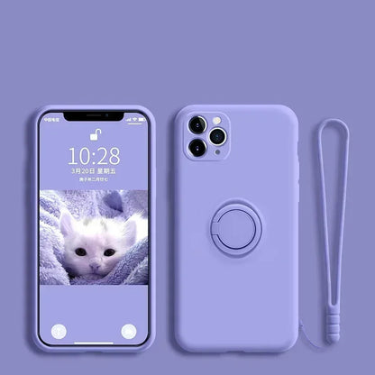 Liquid Silicone Ring Holder Case for Samsung Galaxy