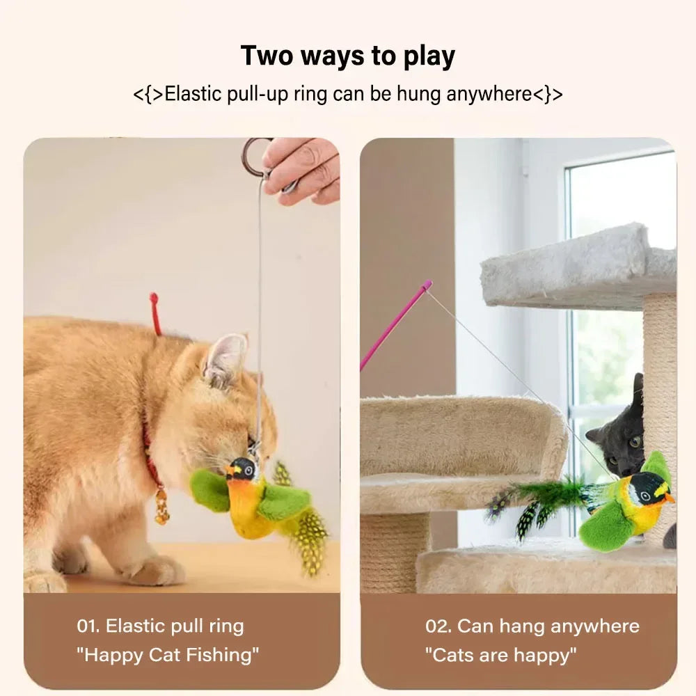 Simulation Bird Cat Toys Cats Interactive Cat Toy Realistic Bird Sound Cat Toy Plush Cat Toy Catnip Cat Toy for Cats Kitten Toy - Urbizia
