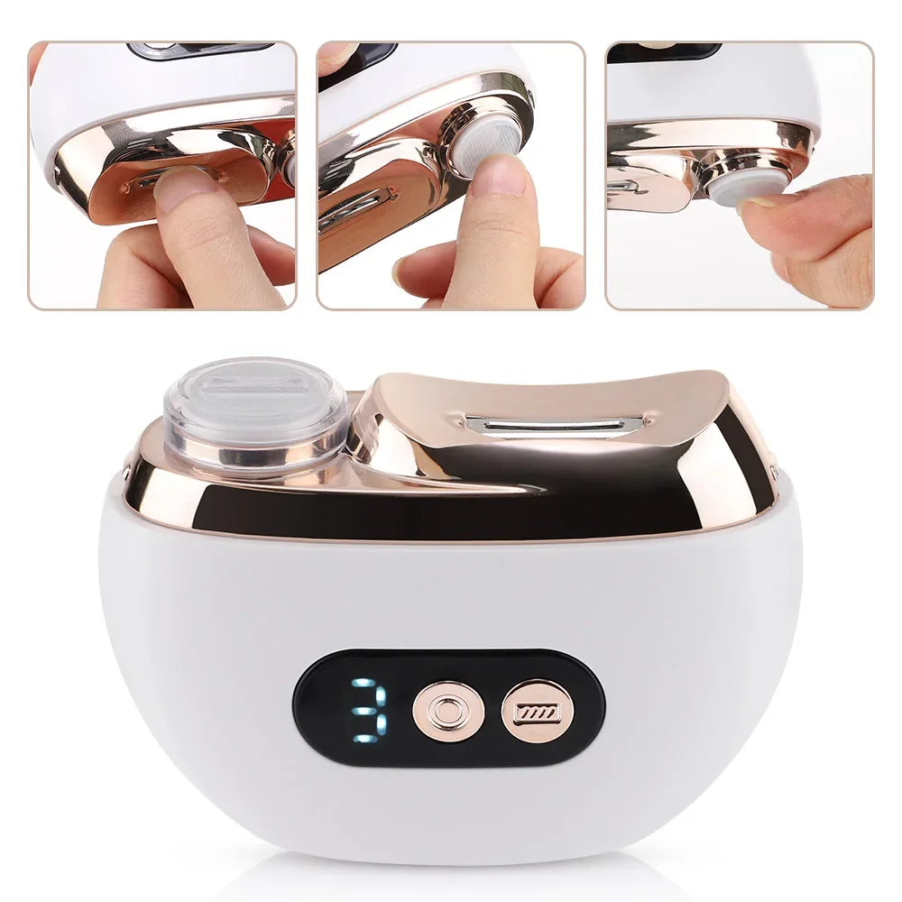 2 in 1 Multi-functional Electric Nail Clipper 3-Speed Nail Polishing Auto Nail Trimmer Scissor File with Light for Kids Adult