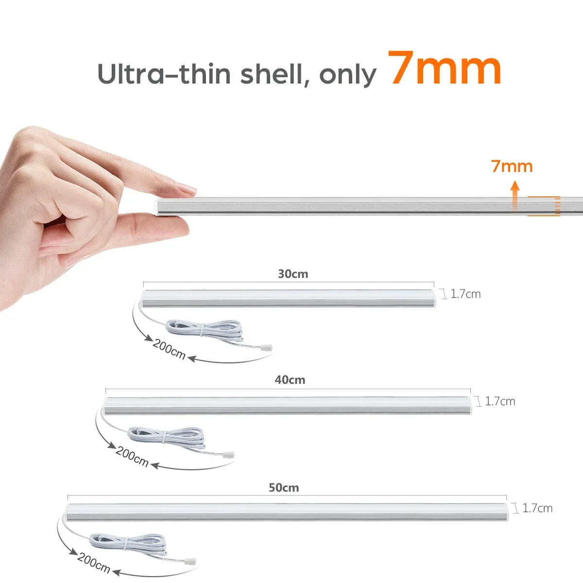 Motion Touch Sensor LED Cabinet Light Bar (Wireless Under Cabinet Lamp)