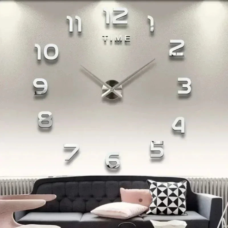 Digital Clock Wall Stickers Needle Decoration Glowing Clocks DIY Bedroom Living Home Quartz Creatives Removable Room Watches - Urbizia