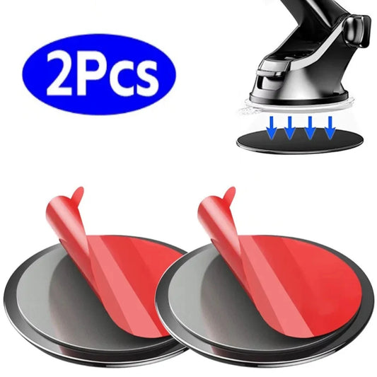 2pcs Car Dashboard Phone Mount Sticker Kit – Strong Suction Base with Extra Adhesive Pads for GPS & Phones, for Smooth Surfaces