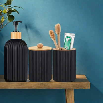 Bathroom Countertop Container Hand Soap Dispenser Cotton Ball Storage Box Toothbrush Holder Home Decoration Organizer - Urbizia