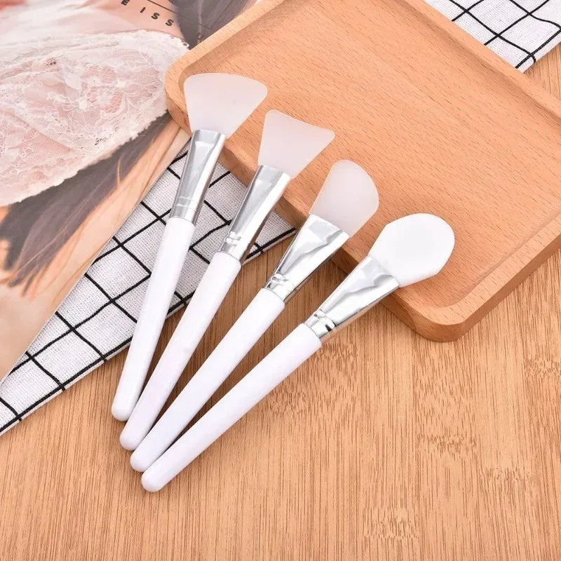 4Pcs/set White Makeup Silicone Facial Mask Brush Professional Mud Cream Brushes DIY Skin Care Foundation Cosmetic Beauty Tool - Urbizia
