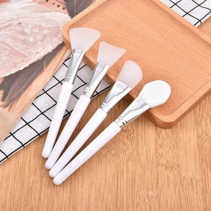 4Pcs/set White Makeup Silicone Facial Mask Brush Professional Mud Cream Brushes DIY Skin Care Foundation Cosmetic Beauty Tool - Urbizia