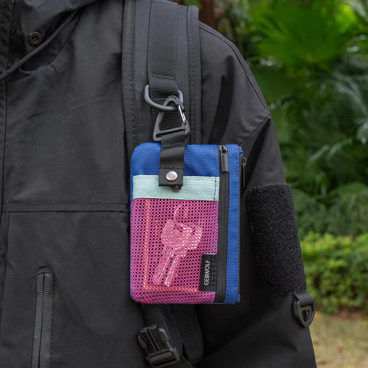 Minimalist RFID Blocking Small Wallet with ID Window,WaterResistant Zip Id Case Wallet with Lanyard Keychain for Cards,Cash