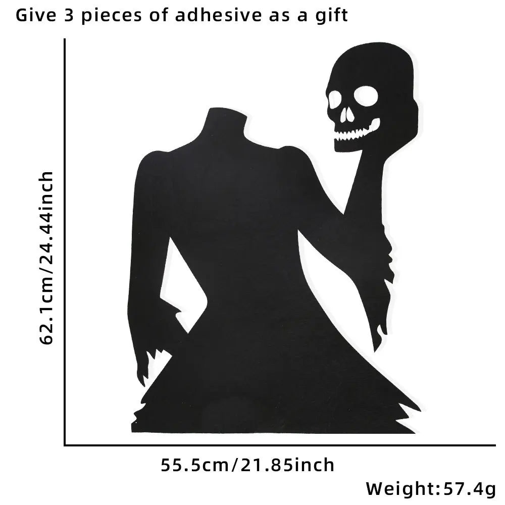 Halloween Door & Window Stickers – Skeleton Hand, Pumpkin, Ghost & Witch Hat DIY Decorations
