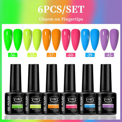 VOKY 6-Piece Set of Nail Gel, Seasonal Fashionable Nail Gel, The Perfect Gift for Ladies to Give During Festivals